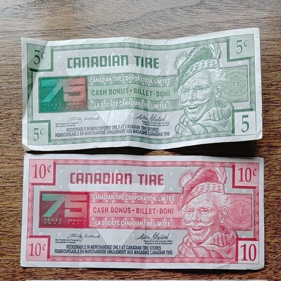Canadian Tire Money 75th Anniversary Edition Lot of 4 5 Cents 10 Cents 25 50 - Picture 5 of 6